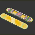 Bright Yellow Skateboard With Modern Metal Frame And Smooth Rolling Wheels