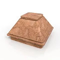 Textured Stone Building Roof Ornament With Square Base And Pyramid Structure