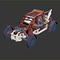 Colorful Off Road Vehicle Model Showcasing Exposed Frame Large Wheels And Complex Interior