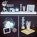 Science Themed Decorative Ornament Set With DNA Model Test Tubes Molecular Structure Book Photo Frame