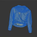 Yellow Lightweight Hooded Jacket With Zip Closure And Cuffed Sleeves 3d model