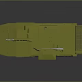 Yellow Wheeled Tank With Six Wheels And Top Mounted Weapon On Gray Background