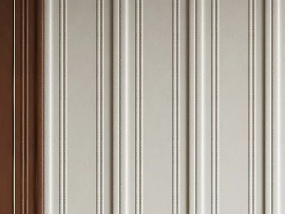 Beige And Brown Vertical Striped Wainscoting Panels For Interior Wall Decor 3d model