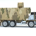 Military Green Camouflage Large Utility Vehicle With Multi Wheeled Design And Roof Equipment