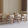 Modern Dining Table and Chair Combination Dining Chair Dining Table 3d model