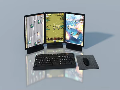 Computer host computer chassis desktop computer computer monitor 3d model