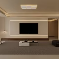 Modern Living Dining Room Interior With Black Sofa Wooden Accent Wall And Coffee Table