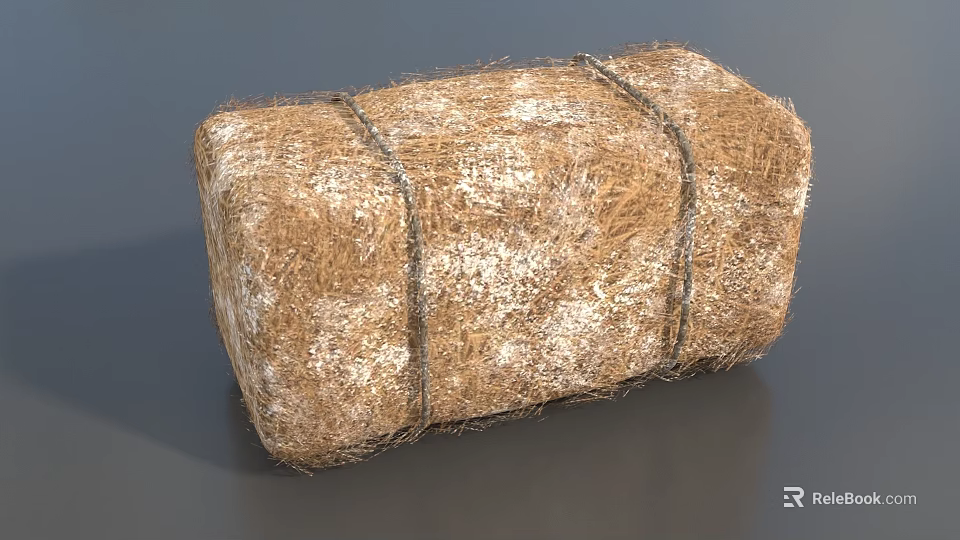 Decorative Rustic Hay Bale Garden Ornament Tied With Rope For Outdoor Garden Decoration 3d model 