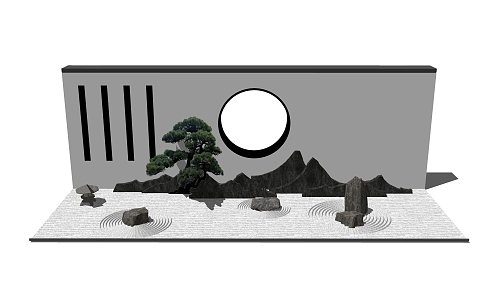 New Chinese landscape sketch dry landscape 3d model