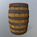 Vintage Wooden Barrel With Metal Hoops And Rustic Surface Texture Design