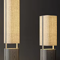 Modern Minimalist Table Lamp With Woven Fabric Shade And Metal Frame Base