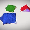 Multiple Colored Camping Tents in Blue Green and Red for Outdoor Adventures