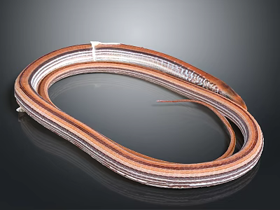 Brown And White Striped Snake Coiled On Smooth Black Surface 3d model