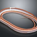 Brown And White Striped Snake Coiled On Smooth Black Surface