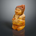 Human Shaped Ceramic Figure With Ornate Patterns And Cultural Artistic Details
