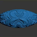 Blue Ornate Ring With Intricate Carvings For Fashion Accessories