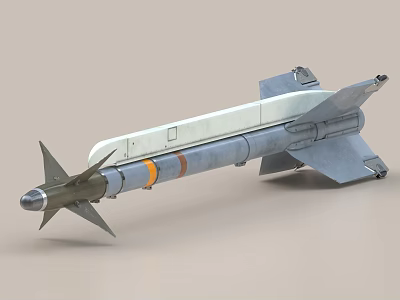 Military Guided Missile With Aerodynamic Structure 3d model