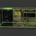 Rusty Industrial Equipment With Weathered Metal Structure Warning Label And Grille Panel