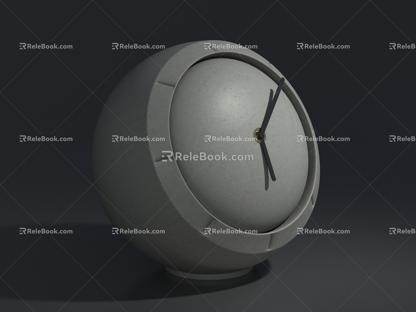 Cement Clock Furnishings Decoration Clock Alarm Clock 3d model