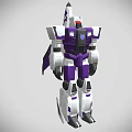 Sci Fi Robot Character With Purple And White Color Jet Wings Action Design
