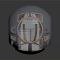 Spherical Metal Weapon With Futuristic Design Transparent Sections And Dual Barrels