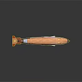 3D Rendered Streamlined Object Model With Wooden Metallic Parts And Ship Submarine Hull Design