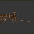 Vintage Wooden Carriage Design With Spoked Wheels And Classic Wooden Structure