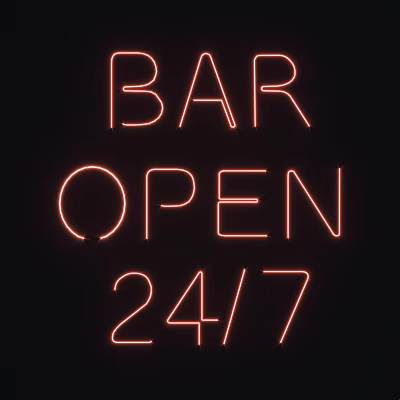 Unique-shaped Wall Light with Neon Design for Bar 24/7 Open Sign 3d model Unique-shaped Wall Light with Neon Design for Bar 24/7 Open Sign 3d model