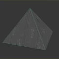 Geometric Pyramid Shaped Object With Gray Surface Blue Stripes And Metallic Reflection 3d model