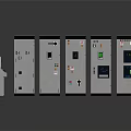 Industrial Electrical Control Panels And Cabinets With Digital Displays Control Buttons And Green Indicators