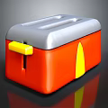Red And Yellow Toaster With Silver Top Two Slots Modern Electric Design