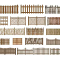 Multiple Types of Fences Featuring Different Materials and Designs on