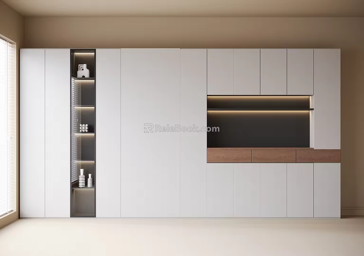 Modern Bookcase Sideboard Wine Cabinet 3d model