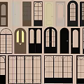 Diverse Door And Window Collection With Arched Wooden And Glass Frame Designs