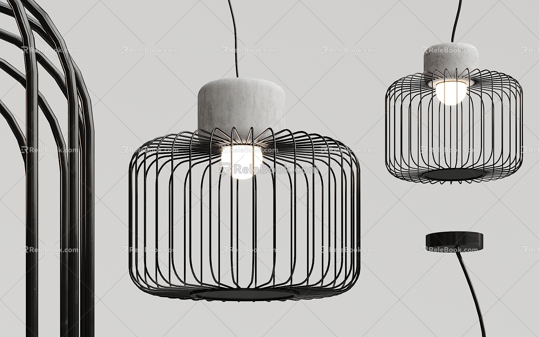 Industrial LOFT chandelier cement chandelier 3d model