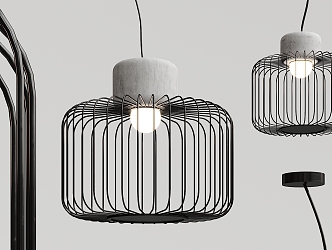 Industrial LOFT chandelier cement chandelier 3d model