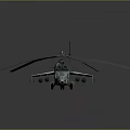 Highly Detailed Camouflage Military Helicopter With Multiple Rotors And Fuselage Structure