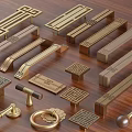 Brass Furniture Handles With Various Traditional Chinese Patterns For Cabinets And Drawers