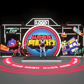 Annual meeting photo clock-in wall Zhao camera modeling light with luminous small stage game style 3d model