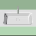 Modern White Ceramic Countertop Washbasin With Sleek Faucet For Bathroom Interior