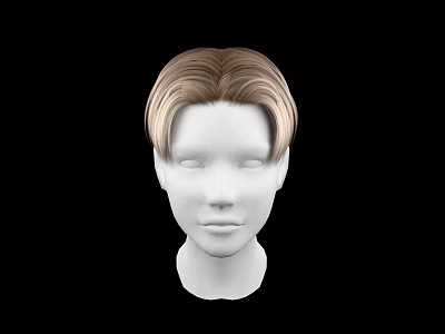 Game and Movie Character White Mannequin Head With Brown Blonde Gradient Short Hair 3d model