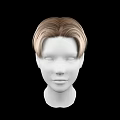 Game and Movie Character White Mannequin Head With Brown Blonde Gradient Short Hair