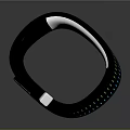 Modern Circular Clock with Black and White Design Green LED Lights and Shiny Surface