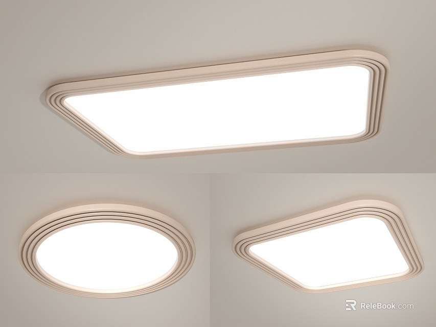 Modern Ceiling Lights With Square And Round Shapes In Sleek Design For Home Lighting 3d model 