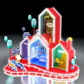 Illuminated Lantern Festival Photo Check-in Spot With Cartoon Character And Cloud Decorations