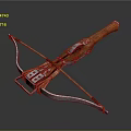 Classic Crossbow Weapon Featuring Wooden Grip Metal Frame And Decorative Bowstring