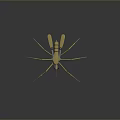 Yellow Mechanical Insect 3D Model With Long Legs Wings And Mechanical Structure 3d model