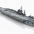 Large Military Aircraft Carrier With Fighter Jets On Flight Deck Structure