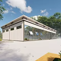 Container express station square tube steel structure 3d model