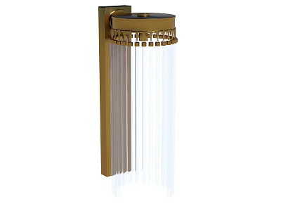 Elegant Gold Wall Lamp With Transparent Tassels Modern Interior Design 3d model